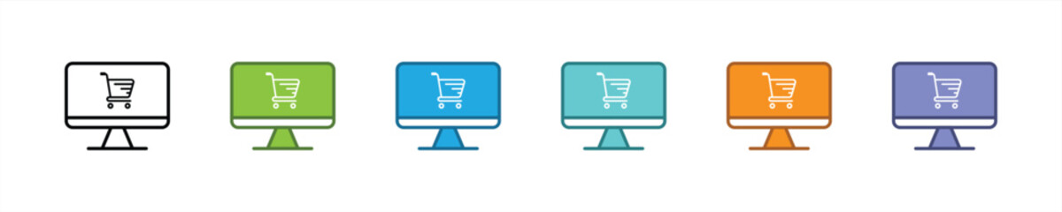 Fototapete - online shopping icon set. shopping digital icon. vector illustration