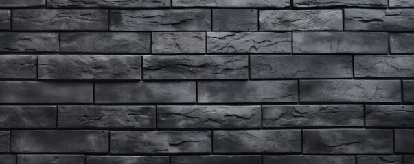 Wall Mural - Dark grey bricks texture background for website page header