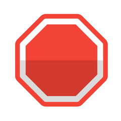 blank octagon red button 