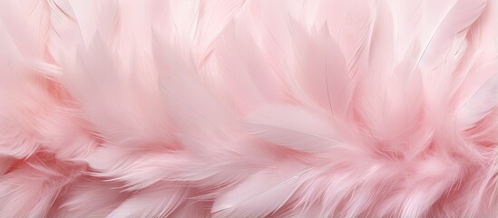 Aufkleber - Vintage pink color trends with a delicate chicken feather texture in a isolated pastel background Copy space