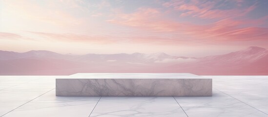 Aufkleber - copy space image on isolated background with white marble flooring