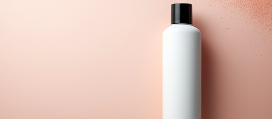 Aufkleber - White cosmetics container with dispenser isolated pastel background Copy space