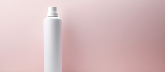 Poster - White cosmetics container with dispenser isolated pastel background Copy space