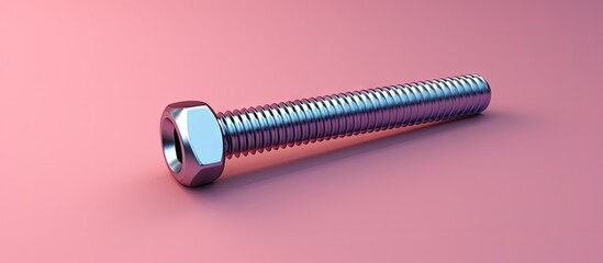 Poster - Using a nut to fasten a screw bolt during drafting isolated pastel background Copy space