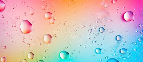 Wall Mural - Vibrant abstract artwork featuring water and droplets isolated pastel background Copy space