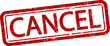 Illustration of grunge red cancel stamp.