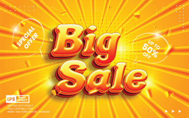 Poster - Special offer big sale only this weekend editable 3d vector text effect