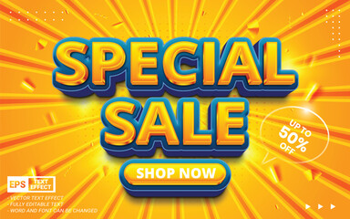 Poster - Special sale 50% off editable vector text style effect