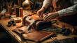 The process of making a travel bag made of genuine leather
