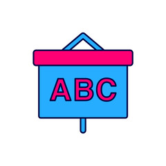 Poster - Filled outline Chalkboard icon isolated on white background. School Blackboard sign. Vector
