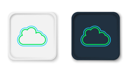 Poster - Line Cloud icon isolated on white background. Colorful outline concept. Vector