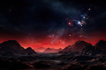 Wall Mural - the red color in the milkyway space