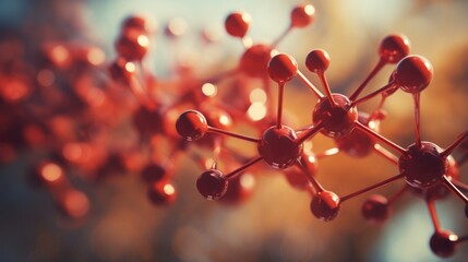 Wall Mural - abstract science background with atoms and molecules, illustration of molecular structure for backdr