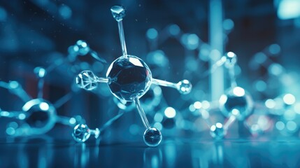 Wall Mural - abstract science background with atoms and molecules, illustration of molecular structure for backdr