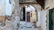 Old, worn out narrow roads of Medina Fes city, that goes around the old town.