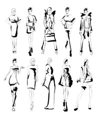 Wall Mural - SKETCH. fashion girls