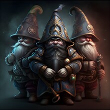 Three Celestial Dwarfs Whose Occupation Is Players 