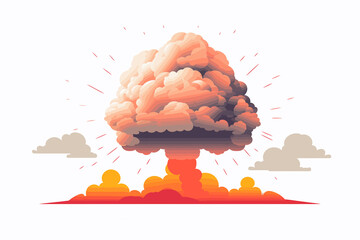Wall Mural - nuclear bomb vector flat minimalistic isolated vector style illustration