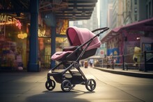 Outdoor Comfort: Baby Stroller In Serene Setting