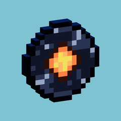 Fototapete - Isometric Pixel art 3d of cassette disc for items asset. black disc cassette on pixelated style.8bits perfect for game asset or design asset element for your game design asset.
