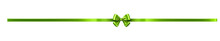 Lime Green Ribbon And Bow With Gold Isolated Against Transparent Background