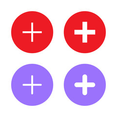 Poster - Add icon vector in flat style. Social media plus button sign symbol