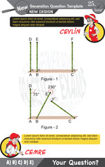 University and high school exam question form, Mathematics, physics, geometry, biology, eps, Next generation problems, two sister, speech bubble, template, experiment