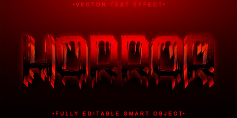 Poster - Red Horror Vector Fully Editable Smart Object Text Effect