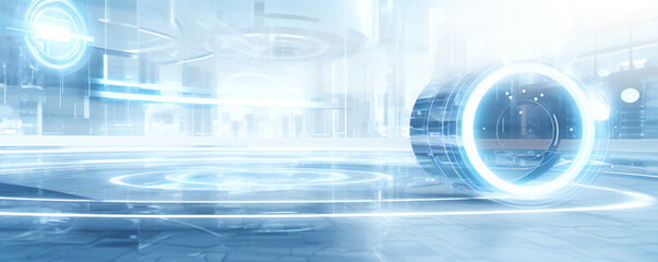 Aufkleber - Blue and white abstract technology and engineering background illustration