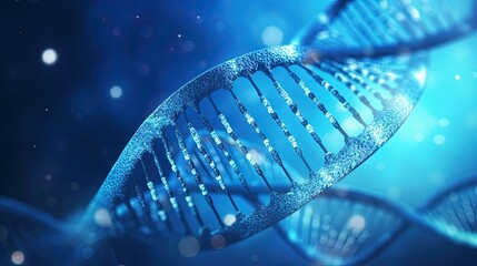 Poster - 3D illustration of genetic research on a blue background