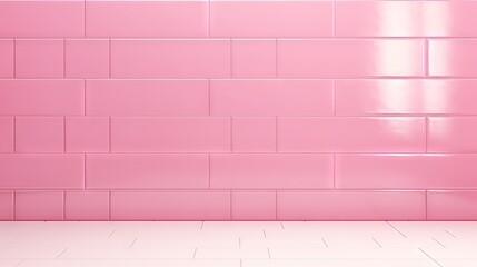 Background of pink ceramic tile on walls and floor