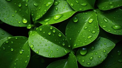 Aufkleber - Ecological themed backdrop with vibrant leaves and water droplets suitable for eco friendly designs or brochures