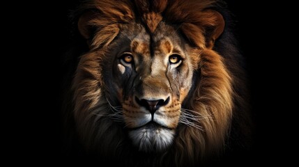 Poster - Dark portrait of a stunning lion