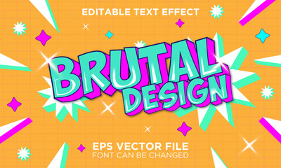 Vector Retro trend editable text effect