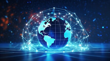 Poster - Blockchain technology with global cryptocurrency business and finance banner