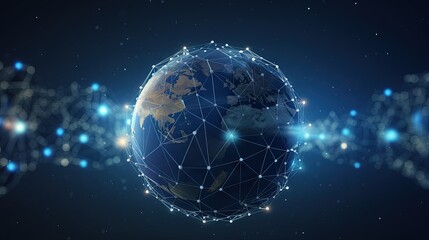 Poster - Blockchain technology with global cryptocurrency business and finance banner