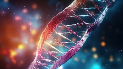 Poster - 3D illustration of messenger RNA strand for genetics and medical research