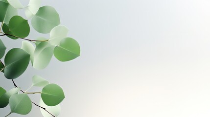 Aufkleber - Eucalyptus branch with shadows on light background suitable for product presentation or cosmetic advertising display
