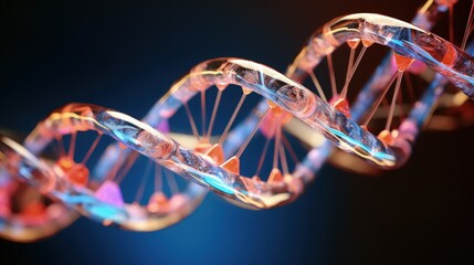 Poster - dna strand portrayed in glass genetics idea