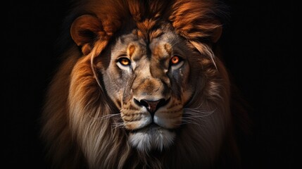 Poster - Dark portrait of a stunning lion