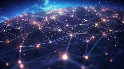 Poster - Abstract futuristic global network concept with technology data and cyber security