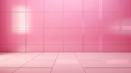 Sticker - Background of pink ceramic tile on walls and floor