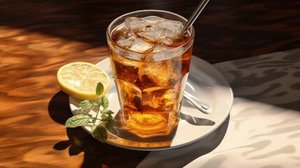 Aufkleber - Ice cold mint tea being served