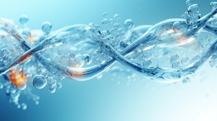 Poster - 3d render of watery dna shapes