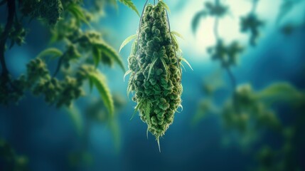 Poster - Drying marijuana pods for research on THC and CBD in alternative medicine