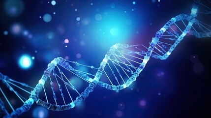 Poster - blue background with modern medical technology concept including dna treatment capsules