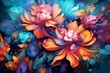 Vibrant, artistic floral artwork. Generative AI