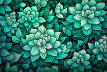 Teal Green Floral Background