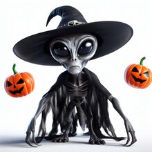 Halloween Pumpkins And Alien