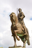 Fototapeta Sawanna - Statue of Nuno Alvares Pereira the Constable saint riding a stalion